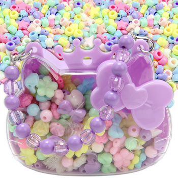 Koraliki do nawlekania zestaw kreatywny torebka kotek dla dzieci DIY