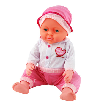 Lalka bobas z dźwiękami edukacyjna zabawka dla dzieci noworodków 35 cm