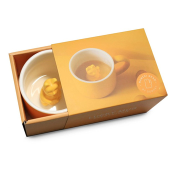 Kubek szczęścia Maneki Neko żółty