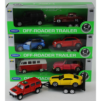 Samochody WELLY Laweta 2 sztuki Skala 1.34 Model Kolekcjonerski