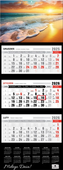 Kalendarz 2026 trójdzielny premium Ocean KT2-V.70