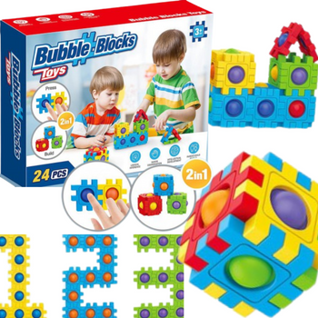 POP IT KLOCKI PUZZLE UKŁADANKA BĄBLE 2W1 ANTYSTRES