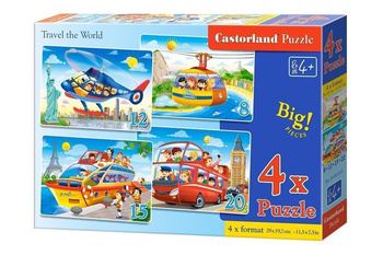 Puzzle x 4 - Travel the World CASTOR Castorland