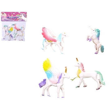 Zestaw Jednorożce Figurka Dziecięca 4szt Kolekcjonerskie Bajkowe Kawaii