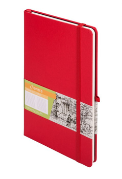 Notes romantyzm A5 kratka czerwony bl