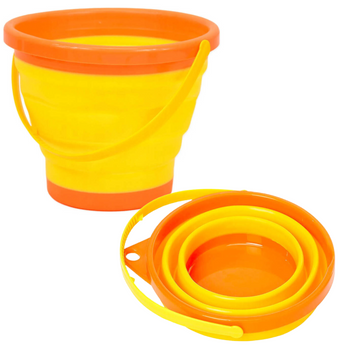 SKŁADANE WIADERKO PLAŻOWE DO PIASKU DO PIASKOWNICY 2,5L OKRĄGŁE PODRÓŻNE