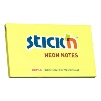 Notes samoprzylepny 127x76mm żółty neon 100 sztuk