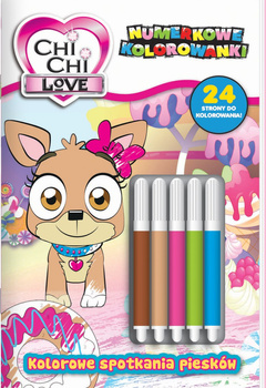 Kolorowe spotkania piesków. Chi Chi love. Numerkowe kolorowanki