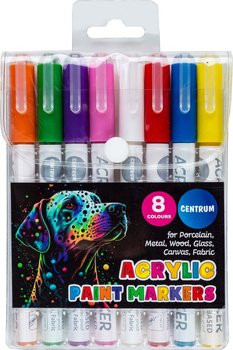 Markery akrylowe z dociskiem do malowania 8 kolorów