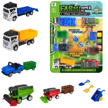 Zestaw Pojazdów Rolniczych Traktor Kombajn Farma Zabawka Edukacyjna Prezent