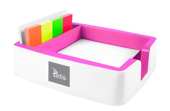 Przybornik na karteczki i wizytówki różowy