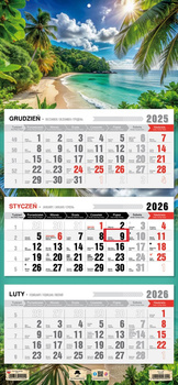 Kalendarz 2026 trójdzielny Tropik KT1 V99