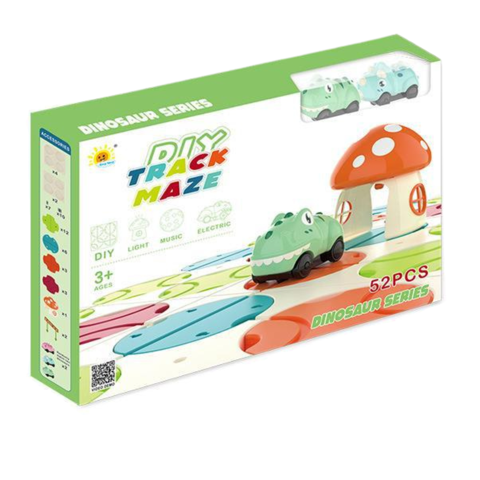 Zestaw Labirynt Drogowy Budowanie Trasy Dinozaury Grzybek Dźwięk Światło