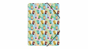 Teczka z gumką A4 pp z nadrukiem bubble tea