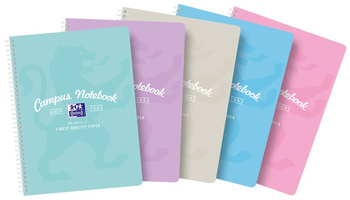 Kołozeszyt A4+ 80k kratka Oxford campus pastel 1 szt. mix