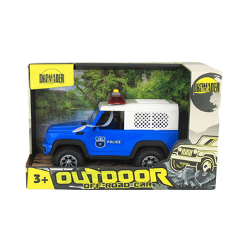 Jeep policyjny dla dzieci z dźwiękami interaktywna zabawka w pudełku