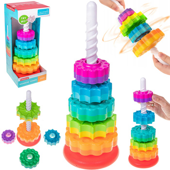 ZAKRĘCONA PIRAMIDA WIEŻA TĘCZOWA SENSORY