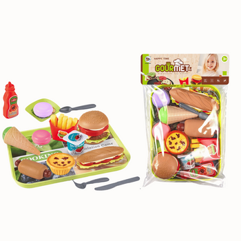 Produkty spożywcze na tacy zestaw do zabawy edukacyjnej dla dzieci