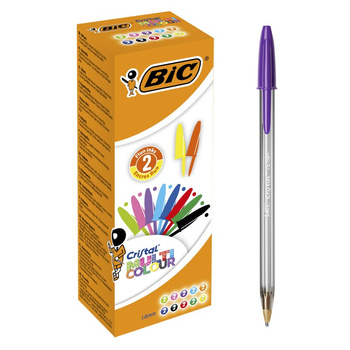 Paczka Długopis Cristal Multi Colour BIC mix kolorów pudełko 20szt