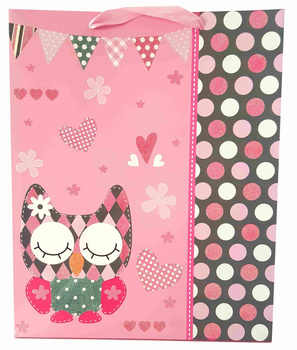 Torebki prezentowe matowe brokatowe dziewczęce JP1143B 12 sztuk