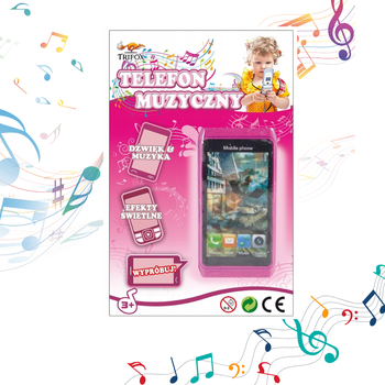 TELEFON MUZYCZNY DLA DZIECI ZABAWKA NA BATERIE DŹWIĘKI ŚWIATŁA PREZENT
