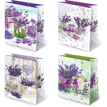 Torebki prezentowe T2-121 Kwiaty lawenda 10 sztuk