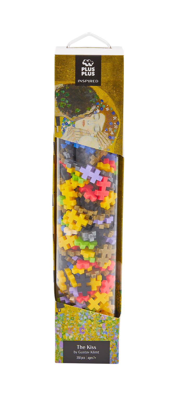 PLUS-PLUS TUBA INSPIRED - KLIMT - 350 ELEMENTÓW - opakowanie z klockami i motywem obrazu Pocałunek