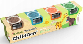 Naturalna ciastolina w eko-kubkach 4 kolory