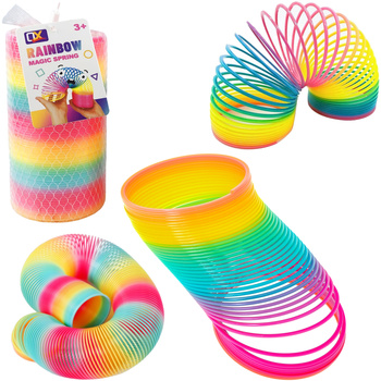 DUŻA MAGICZNA SPRĘŻYNKA TĘCZOWA SPRĘŻYNA KOLOROWA ZRĘCZNOŚCIOWA DLA DZIECI