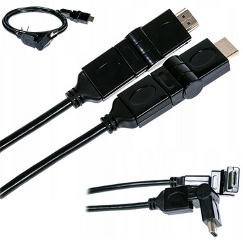 KABEL HDMI REGULOWANE WTYKI KĄTOWE 360 1,5M  v1,4