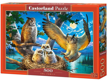 Puzzle 500 Owl Family CASTOR Castorland