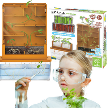 ZESTAW EDUKACYJNY EKSPERYMENT MINI SZKLARNIA OGRÓD ROŚLINY NASIONA ROŚNIE