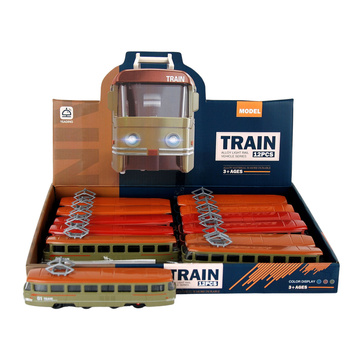 Tramwaj Metalowy Dla Dzieci Dźwięk Światła Realistyczna Zabawka Prezent