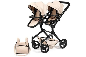 Wózek dla lalek bliźniaczych Twin Neo beżowy Bayer Design