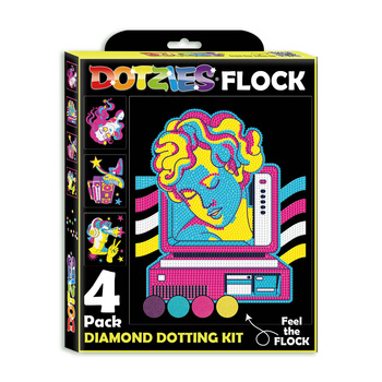 DIAMOND DOTZ ADULTS FLOCKED NEON RETRO CLASSIC