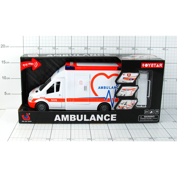 Karetka ratunkowa zabawka na baterie dźwięk światło dla dzieci 3+ lat