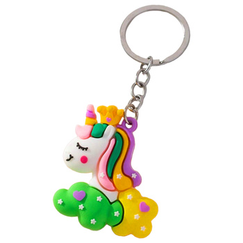 BRELOK BRELOCZEK DO KLUCZY TOREBKI UROCZY JEDNOROŻEC GUMOWY 12 SZT. PREZENT