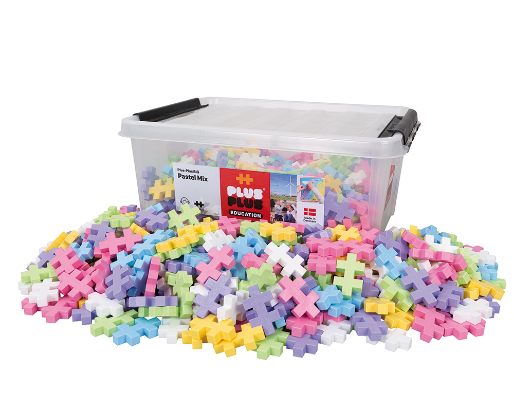 PLUS-PLUS BIG MIX pastelowych kolorów 400 elementów w dużym pudełku