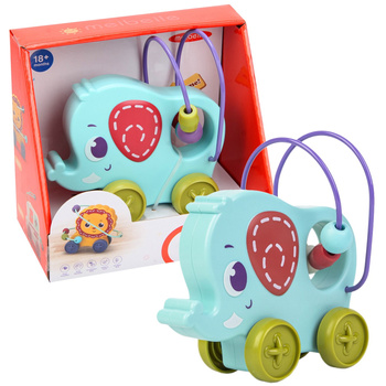 Przeplatanka Słoń do Pchania Drewniana Zabawka Edukacyjna dla Dzieci