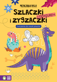 Przedszkolak rysuje. Szlaczki i zygzaczki z dinozaurem