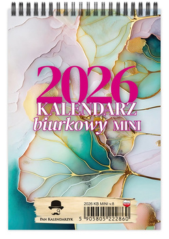 Kalendarz 2026 biurkowy pionowy tygodniowy na spirali KB MINI 1szt.mix