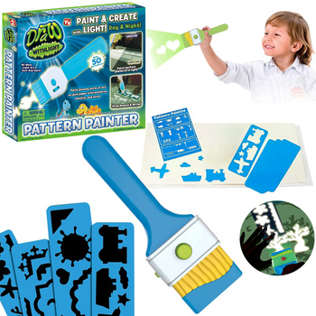 ZESTAW MALOWANIE ŚWIATŁEM DLA DZIECI RÓŻNE WZORY ZNIKOPIS MAGICZNY PĘDZEL