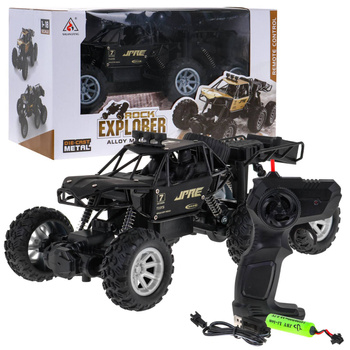 Metalowy crawler Rock Explorer 4x4  Zdalnie sterowany 1:18 Gumowe 6 kół