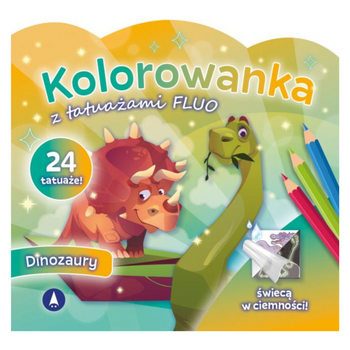 KOLOROWANKA Z TATUAŻAMI FLUO - DINOZAURY