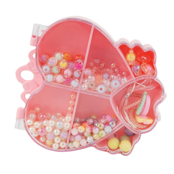 ZESTAW KORALIKÓW W PUDEŁKU SERCE DIY BRANSOLETKI BIŻUTERIA KREATYWNA