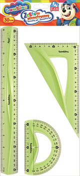 Zestaw geometryczny flexi 3 elementy 30 cm ZWIERZAKI UCZNIAKI