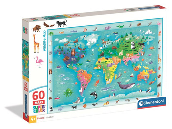 Puzzle 60 Maxi Super kolor Wildlife Map