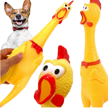 KURCZAK GUMOWY PISZCZĄCA ZABAWKA DLA PSA SZCZENIAKA GRYZAK INTERAKTYWNY