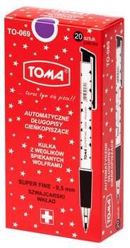 Paczka długopis automatyczny S-fine fioletowy 20 szt.