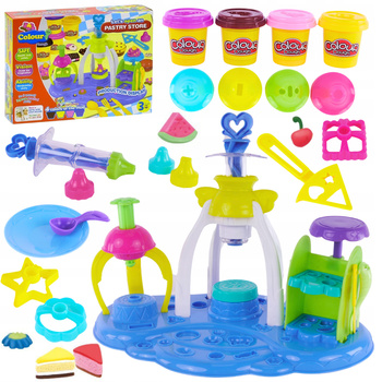 Zestaw Ciastolina Plastelina Maszynka Lodziarnia Masa Plastyczna +Akcesoria